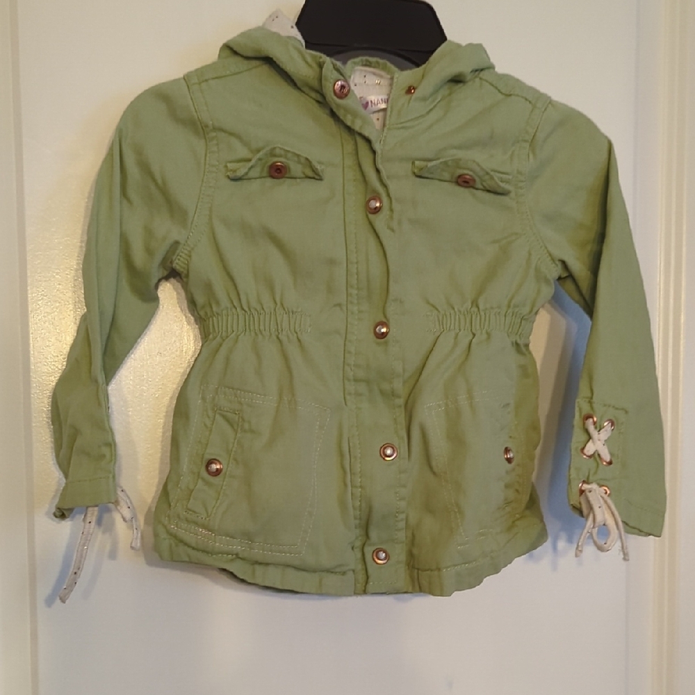 Nannette Light Green Hooded Raincoat